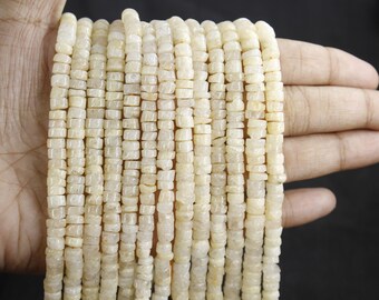 Yellow Aventurine Smooth Heishi Tire Gemstone Beads Yellow Margaj Beads Yellow Aventurine Tire Beads Yellow Aventurine Wheel Beads