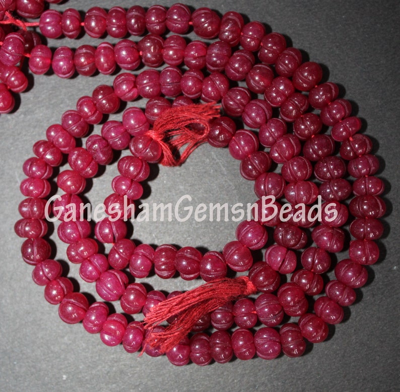 Red Jade Carved Melon Beads Red Jade Rondelle Beads Natural Red Jade Melon Shape Beads Red Jade Carving Melon Beads Red Jade Melon Briolette
