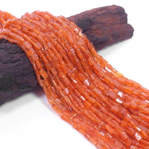 Karneol rektangel, naturliga orange karneol rektangelformade pärlor, orange karneol pärlor av högsta kvalitet lösa ädelstenar för att tillverka smycken
