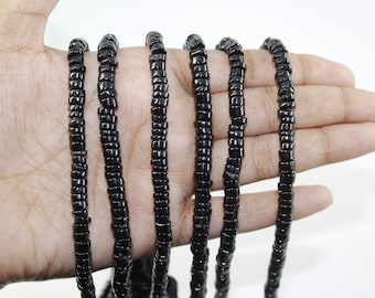 Black Spinel Smooth Heishi Tyre Beads, Black Spinel Tyre Shape Beads, Black Spinel Tyre, Black Spinel Smooth Rondelle Beads, Spinel Beads