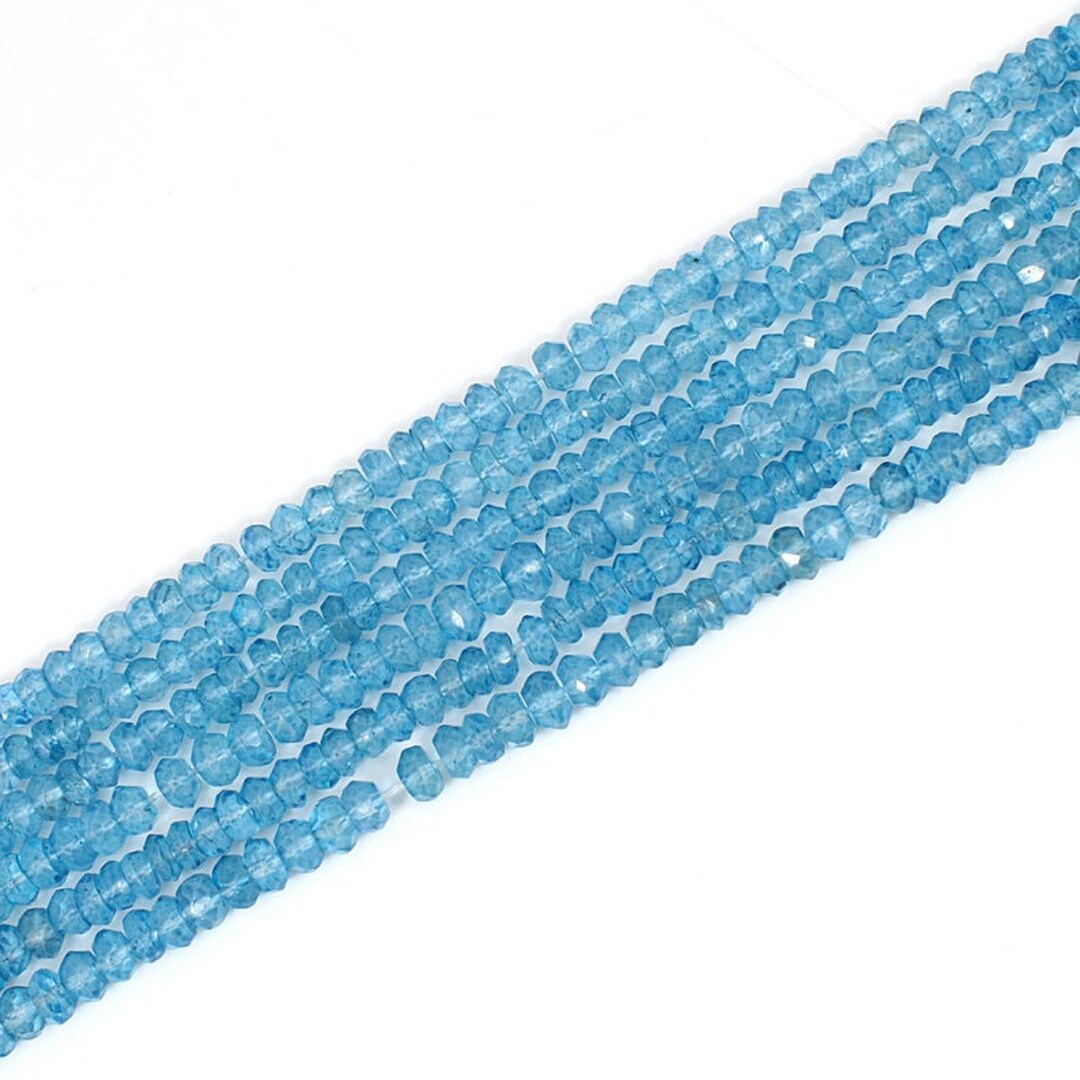Sky Blue Topaz Faceted Rondelle Beads Natural 6mm-9mm Light Blue