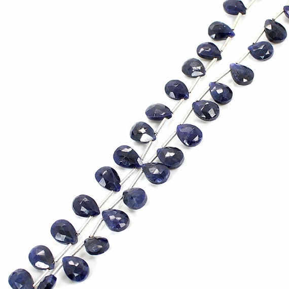 FULL STRAND SAPPHIRE Pear Flat Briolette Natural Gemstone Beads