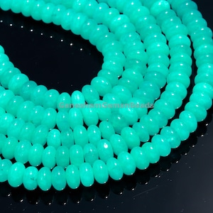 Genuine Amazonite Quartz Smooth Rondelle Gemstone Beads, Amazonite Beads, Handmade Beads, Amazonite Beads For Jewelry Making, Wholesale Bead