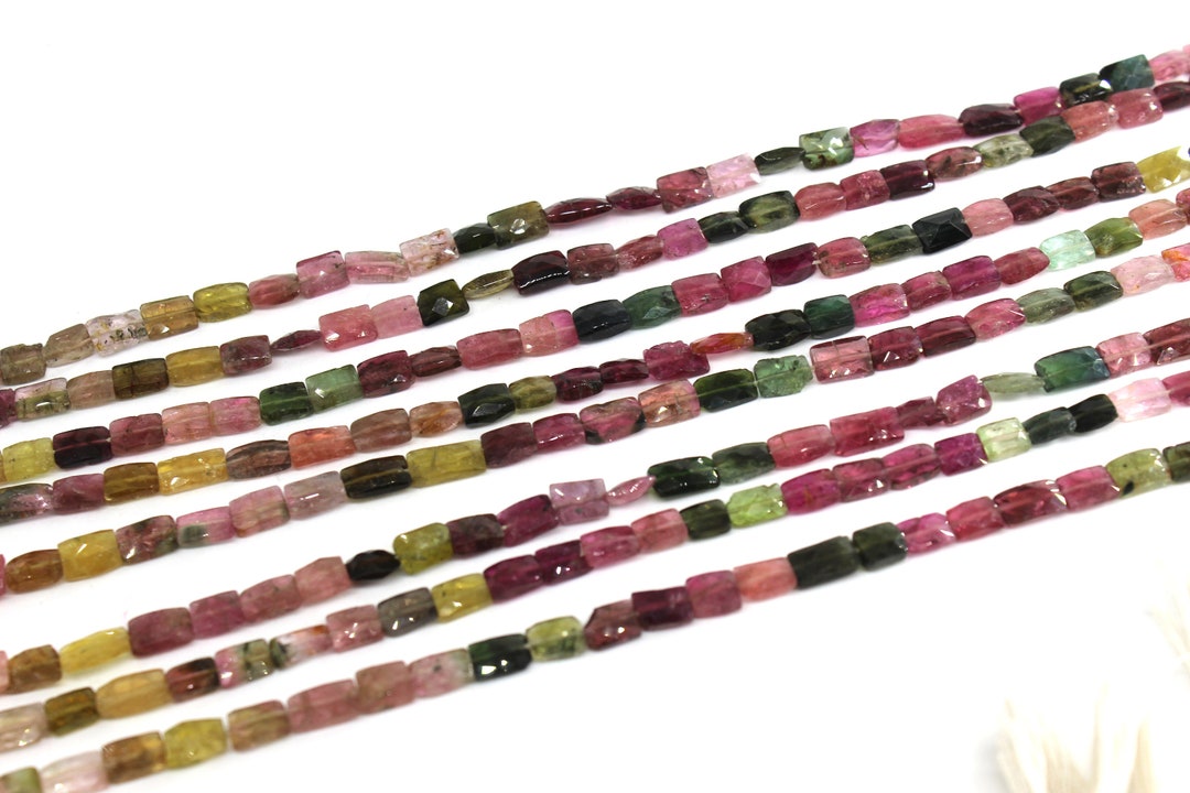 Multi Tourmaline Chicklet Beads Multi Tourmaline Faceted Etsy UK