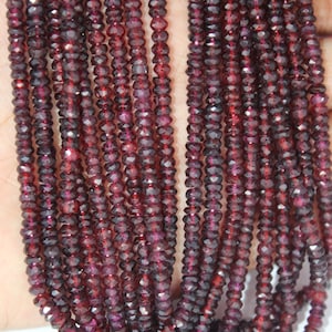 Mozambique Garnet Faceted Rondelle Beads, Natural Mozambique Garnet Rondelle Beads, Red Garnet Beads, 4 mm Garnet Loose Gemstone Beads