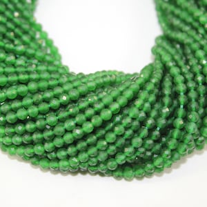 Natural Green Aventurine Faceted Round Beads, Green Aventurine 3-3.5 mm Round Beads, Faceted Green Aventurine Beads Strand, Aventurine Beads