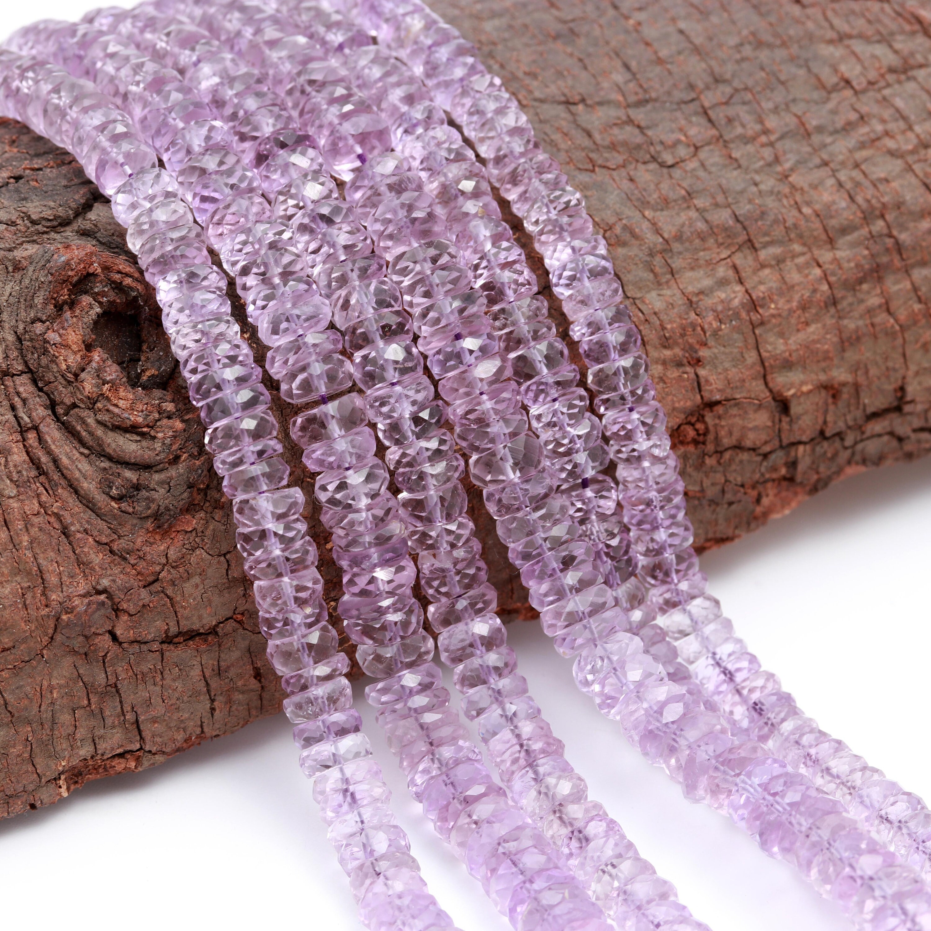 ピンクアメジストファセットヘイシタイヤビーズ、ジュエリー製作用の