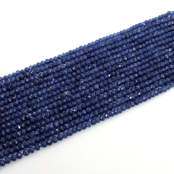 Blue Jade Faceted Rondelle Beads, 3.5-4 mm Jade Rondelle Beads, AAA Blue Jade Beads For Making Jewelry Designing Crafts