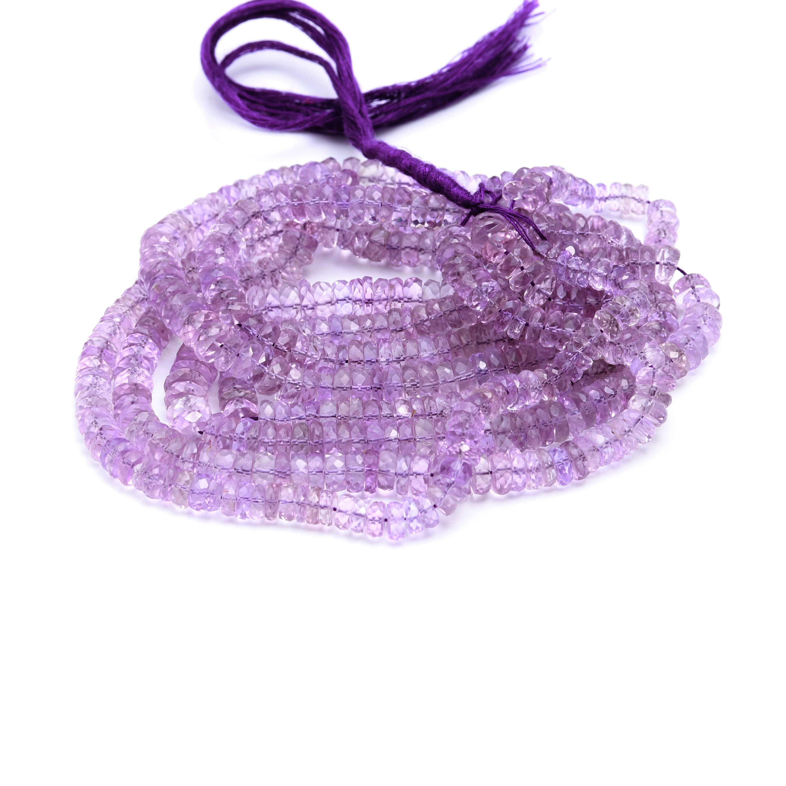 ピンクアメジストファセットヘイシタイヤビーズ、ジュエリー製作用の