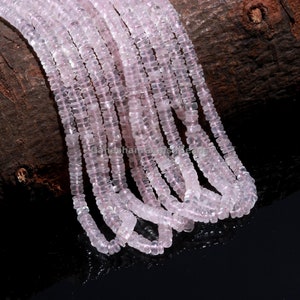 AAA Natural Rose Quartz Smooth Heishi Tire Shape Gemstone Beads, 5-6 mm Yoga Healing Real Gemstone Full 16&quot; Beads Strand For Jewelry, Gift