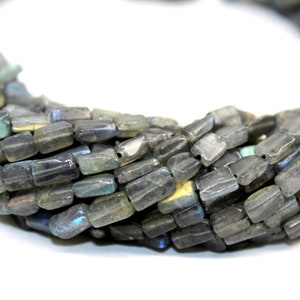 Labradorite Rectangle, Natural Labradorite Smooth Rectangle Shape Beads, Flashy Labradorite Beads, Loose Gemstone For Making Jewelry