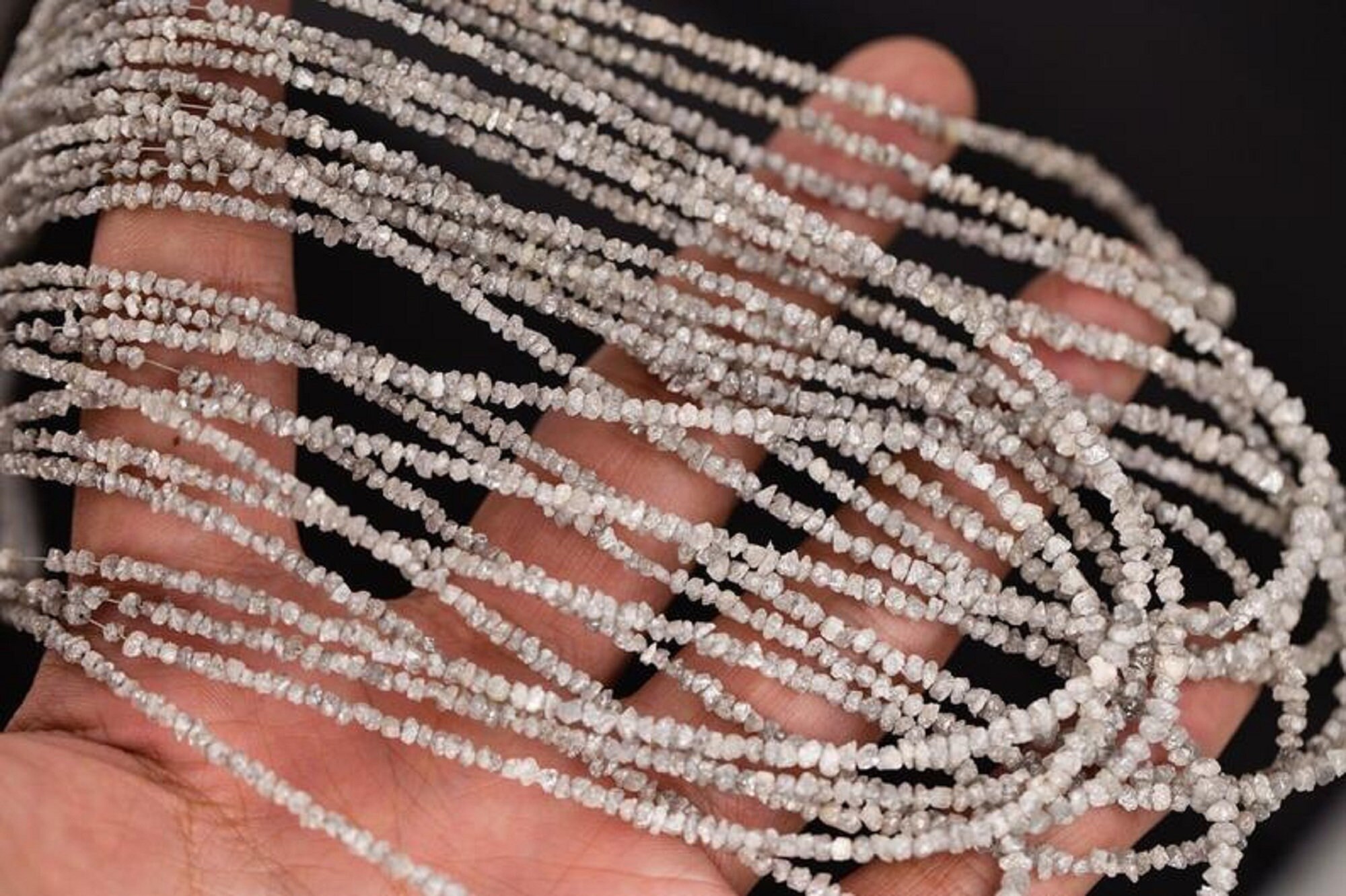 Buy 18 Inch White Raw Uncut Diamond Beads @ Gemone Diamond