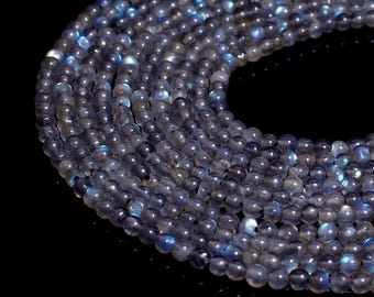 Blue Flashes~ AAA Natural Blue Labradorite 4 mm Round,Natural Labradorite Smooth Round Ball Gemstone Beads Blue Fire Round Beads For Jewelry