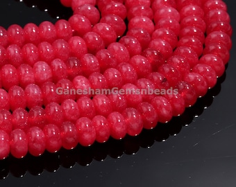 Perles rondes lisses en calcédoine rose vif, perles en calcédoine naturelle, perles en pierre précieuse en calcédoine, fil de 8 mm pour la fabrication de bijoux