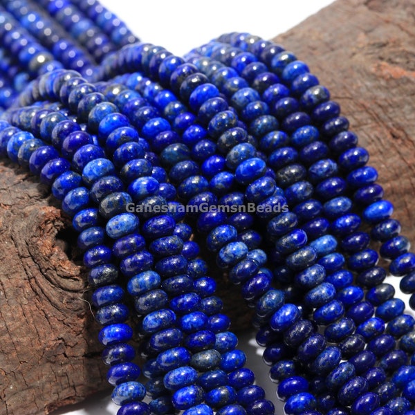 Blue Lapis Lazuli Smooth Rondelle Beads, Lapis Lazuli Rondelle Beads, Natural Genuine 8mm Bead 15" Strand For Jewelry Making Wholesale Beads