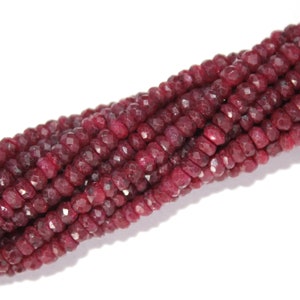 AAA Ruby Corundum Faceted Rondelle Gemstone Beads,13 Inches, 3-5mm, Top Quality Ruby faceted Rondelle Beads,Red Ruby For Jewelry zdjęcie 5