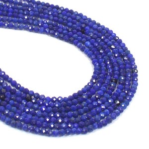 2 mm Lapis Lazuli Faceted Round Beads, Blue Lapis Round Beads, Lapis Lazuli Beads 2-2.5 mm, Natural Lapis Lazuli Loose Gemstone Beads
