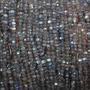 SPECIAL OFFER!! Labradorite Faceted Rondelle Beads, Labradorite Beads, Natural Blue Fire Labradorite Rondelle Gemstone Beads For Jewelry