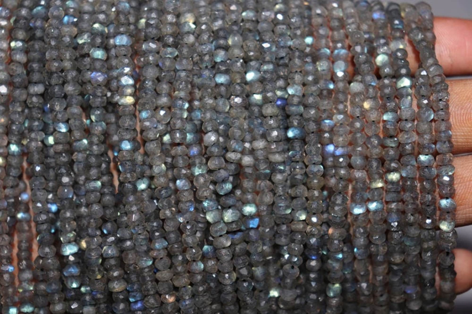 SPECIAL OFFER!! Labradorite Faceted Rondelle Beads, Labradorite Beads, Natural Blue Fire Labradorite Rondelle Gemstone Beads For Jewelry
