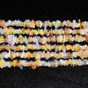 Natural Ethiopian Opal Uncut Chips Gemstone Beads,Ethiopian opal Raw Nuggets Smooth Beads, AAA Quality,Opal Chip Beads,34&quot; Strand