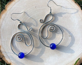 Aretes colgantes de alambre Ocean Wave
