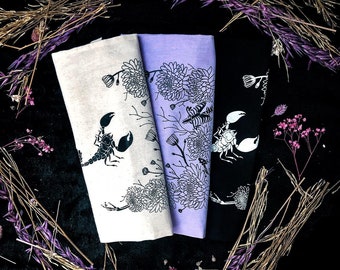 Death Cotton Tote Bag (Black, Off White and Lavender)