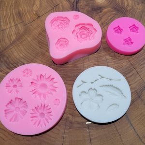Rose and Daisy, Flower mold set - Small decorations