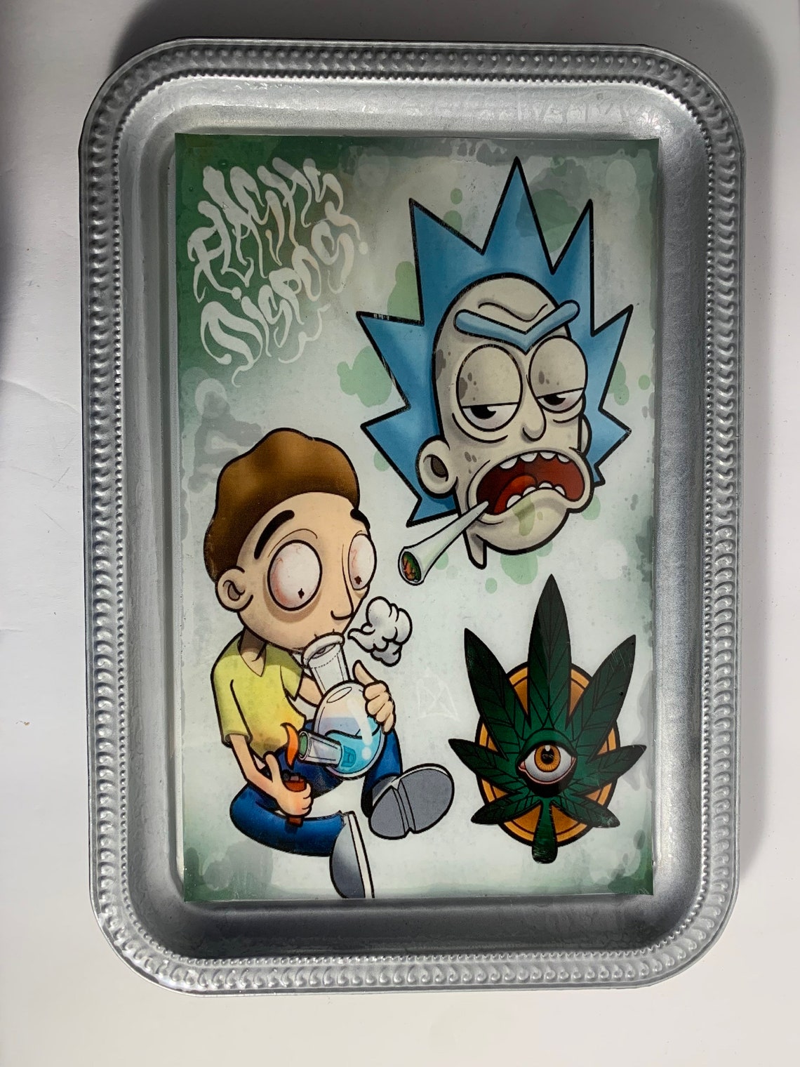 Custom Rolling Trays Rick And Morty // Custom Rolling Tray // Etsy