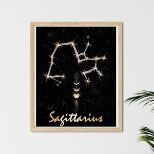 Sagittarius Star Sign Wall Art Zodiac Astrology Prints Astronomy Horoscope Birthday Zodiac Gift