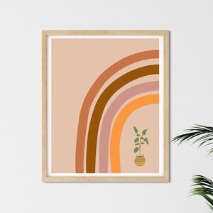 Impresión estética / Decoración de pared Boho / Impresión Boho de naranja quemada / Vintage inspirado arte de pared / Decoración de la sala de estar / Arte de pared tono tierra