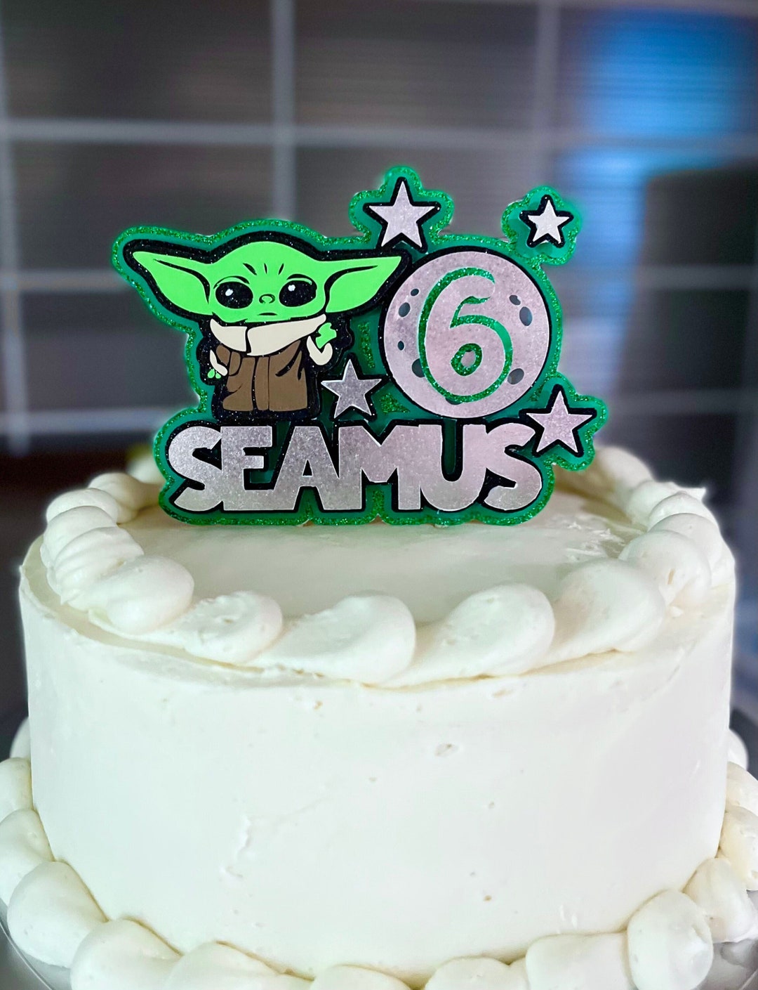 Baby Yoda Cake Topper Star Wars Cake Topper Grogu Custom Etsy