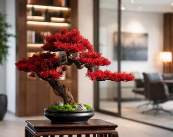 VICKY YAO - Red Maple Bonsai Tree Sculpture Japanese Zen Interior