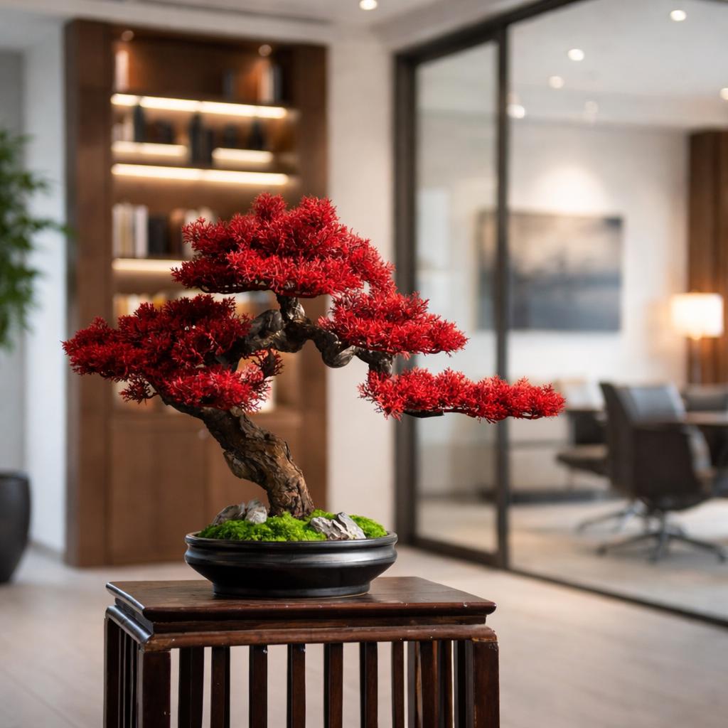 made in japan bonsaiユウナ模様木 VICKY YAO - Red Maple Bonsai Tree Sculpture Japanese Zen Interior