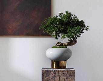 VICKY YAO - Konstgjord Bonsaiträd Lyxig Faux Bonsai-installation Zen Botanisk Konst för Inomhusutrymmen Hemmakontorsinredning Realistisk Bonsai