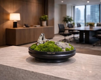 VICKY YAO - Decorative Trays Black Moss Bowl Moss Gifts for Centerpiece Home Office Decor Custom Unique Gift Decorative Bowl Decor Gift