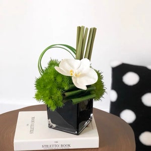 Vicky Yao Faux Floral -Exclusive Design Faux Green Orchid Arrangement