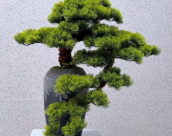 VICKY YAO Design Aesthetic - Exclusive Design Handmade Realistic Artificial Bonsai Art Gift For Him 50x28x58cmH