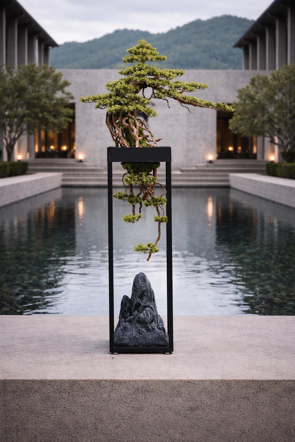 流木風 木製盆栽スタンド 植木台のみ Bonsai Stand Pot VICKY YAO Faux Bonsai - Exclusive Design Handmade Luxury Iron