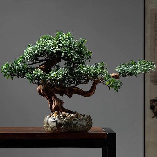 Bonsai Tree in Square Pot Artificial Plant Indoor Decoration Etsy