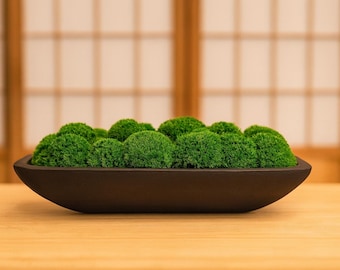 VICKY YAO -  Nature-Inspired Preserved Moss Tray Centerpiece Cottagecore Table Decor  Eco Zen Home Accent  Home Decor Home Interior Display