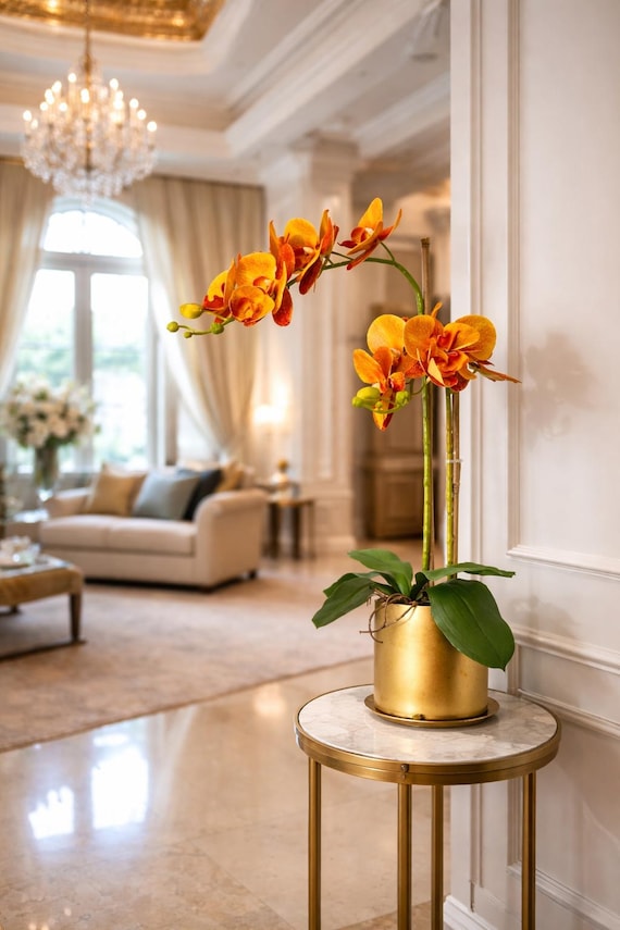 VICKY YAO Faux Floral - Exclusive Design Orange Artificial