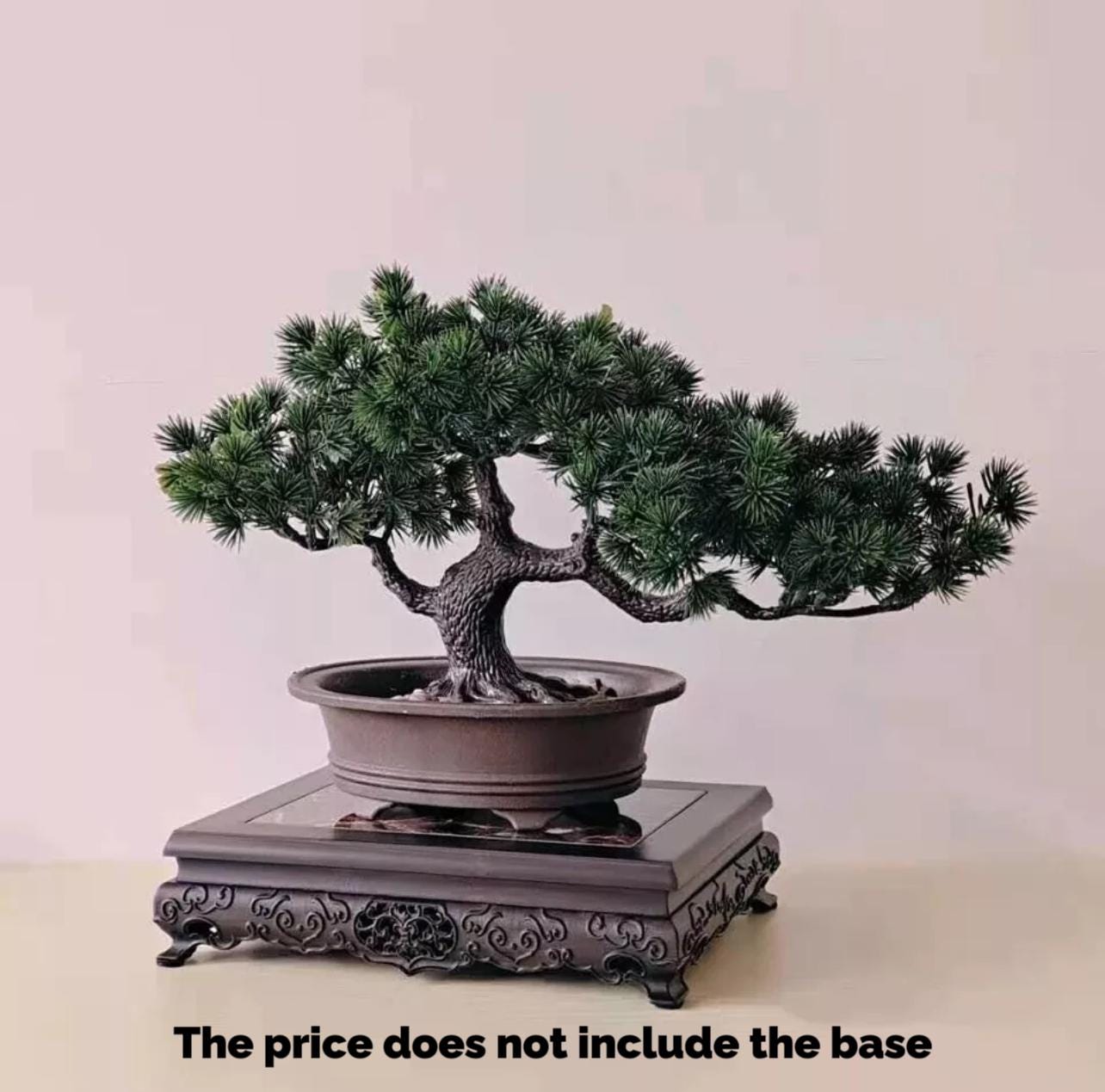 VICKY YAO-Artificial Bonsai Tree Realistic Tall. Ceramic Pot Fake Plants Zen Faux Home Office Desk Shelf Living room Japanese W35 x H20cm