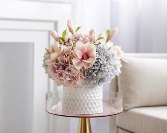 Vicky Yao Faux Floral - Exclusive Design Artificial Hydrangea Magnolia Pink Floral Arrangement