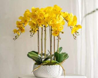 YOKI YŌKI イエロー ガラス 花瓶 約21cm VICKY YAO Faux Floral - Exclusive Design Positive Yellow