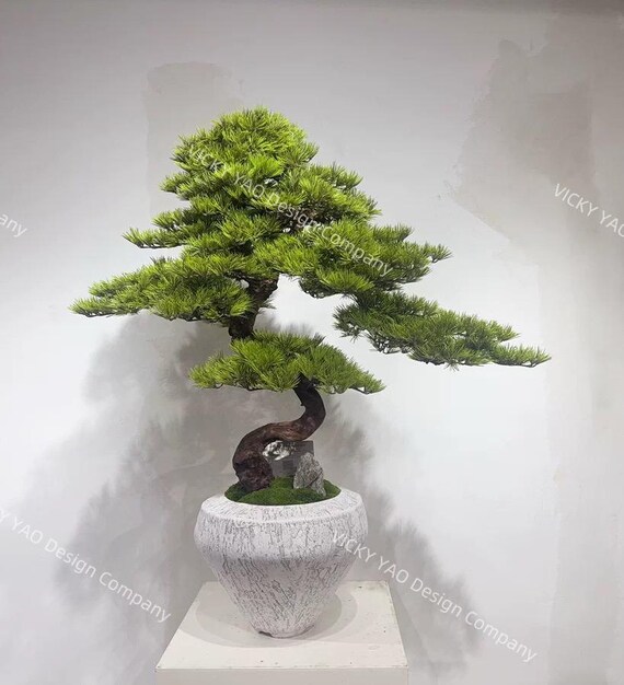 VICKY YAO Design - 限定版盆栽アート 人工盆栽 日本の松風 陶器
