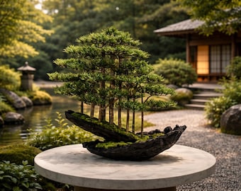 Vicky Yao Forest Style Bonsai Sculpture – Driftwood Japanese Zen Tree Arrangement