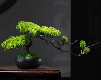 VICKY YAO - Handmade Artificial Bonsai Tree in Realistic Pot Bonsai Art 45 x 20 x 22cmH