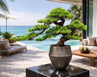 VICKY YAO feiner Bonsai - Exklusives Design Handgemachter knstlicher Bonsai -Baum im realistischen Mond-Topf Faux Bonsai Art L70 x B44 x H55 cm -  Etsy.de