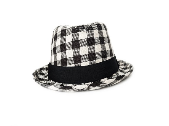 Checkers Fedora Stingy Brim Style Black 