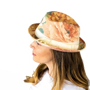 Floral Becky Stingy Brim  style Women&#39;s Unisex Fedora Banded Hat